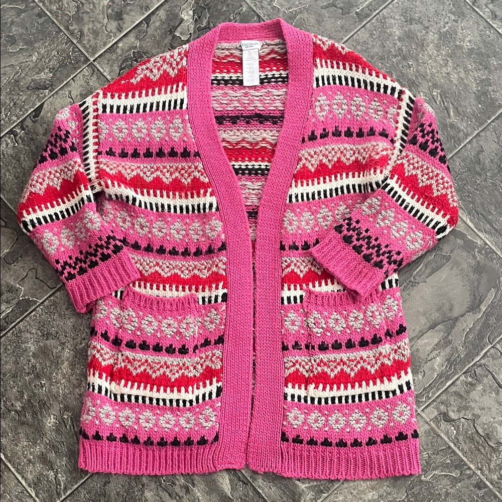 COCOGIO Vintage Wool-Blend Cardigan Sweater Cottagecore Coastal Grandma Cozy
